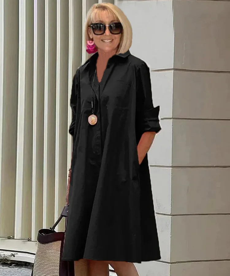 Women’s Shirt Dress with Chic Cut and Flowing Design