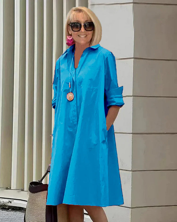 Women’s Shirt Dress with Chic Cut and Flowing Design