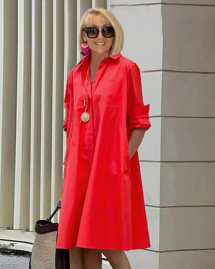 Women’s Shirt Dress with Chic Cut and Flowing Design