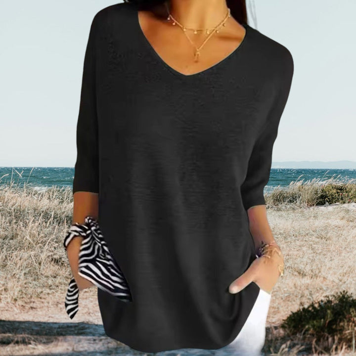 Women’s Summer Blouse with V-Neck and Relaxed Fit