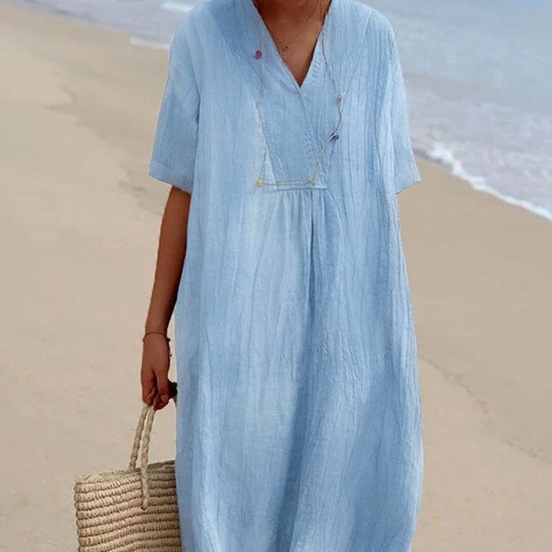 Women’s Summer Dress with Fitted Cut and Flared