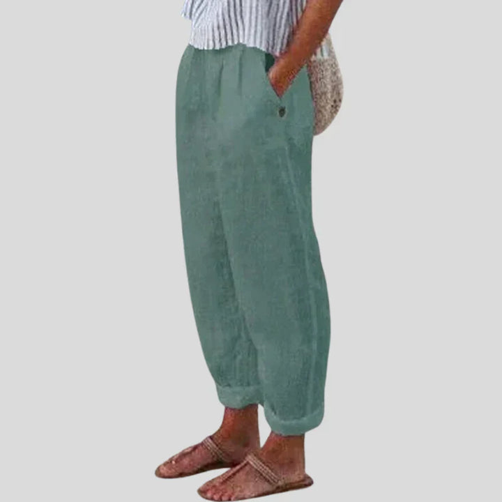 Women’s Trousers with Side Pockets and Button Closure