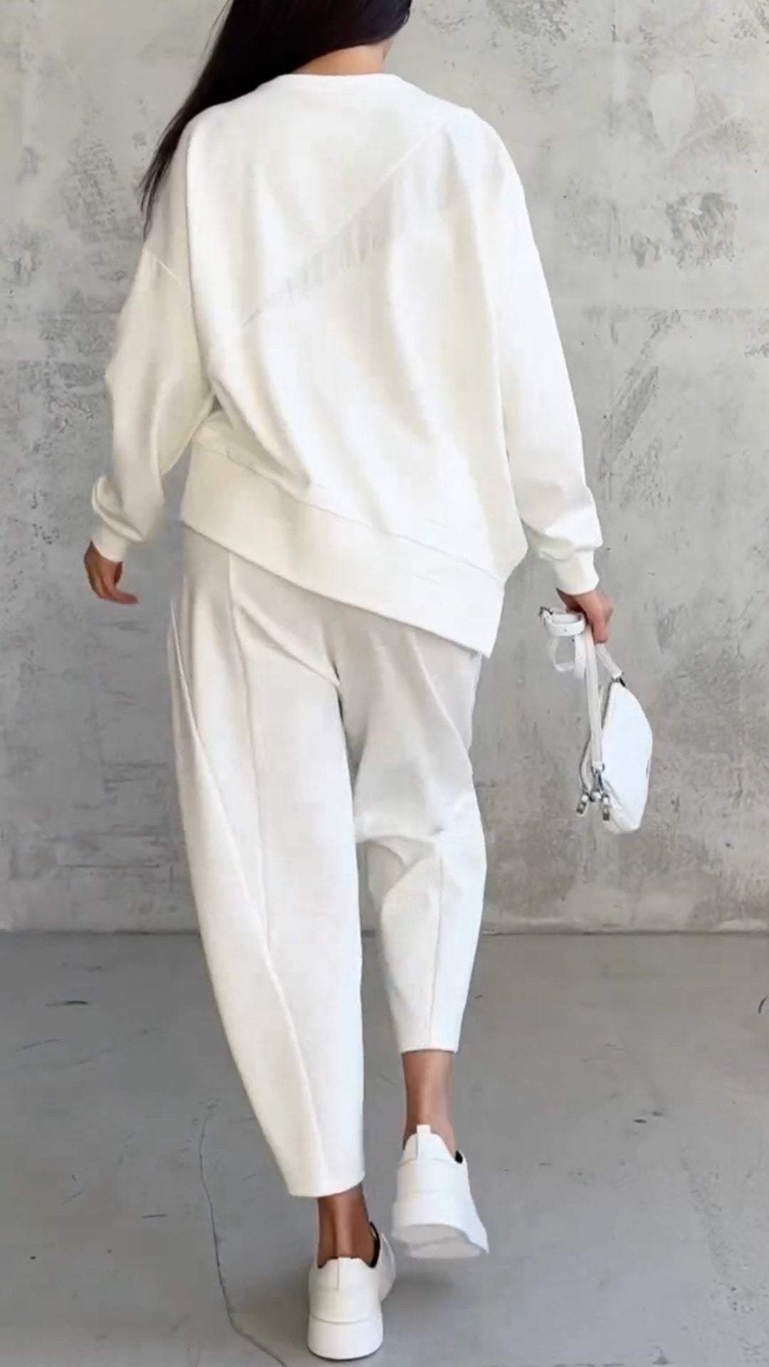 Women’s Two‑Piece Set with Round Neck and Long Sleeves