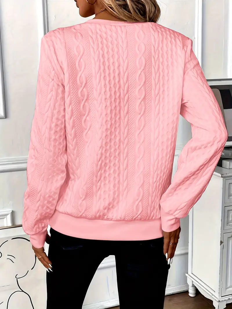 Women’s Zip-Up Jumper with Long Sleeves and Front Zip