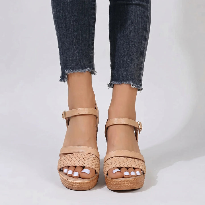 Wovella - Woven Toe-Strap Platform Sandal