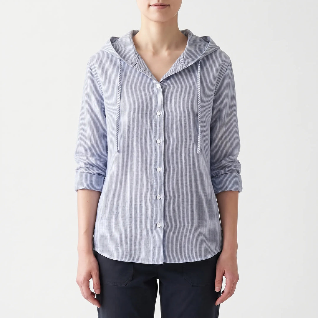 Zephyra - Long Sleeve Hooded Shirt