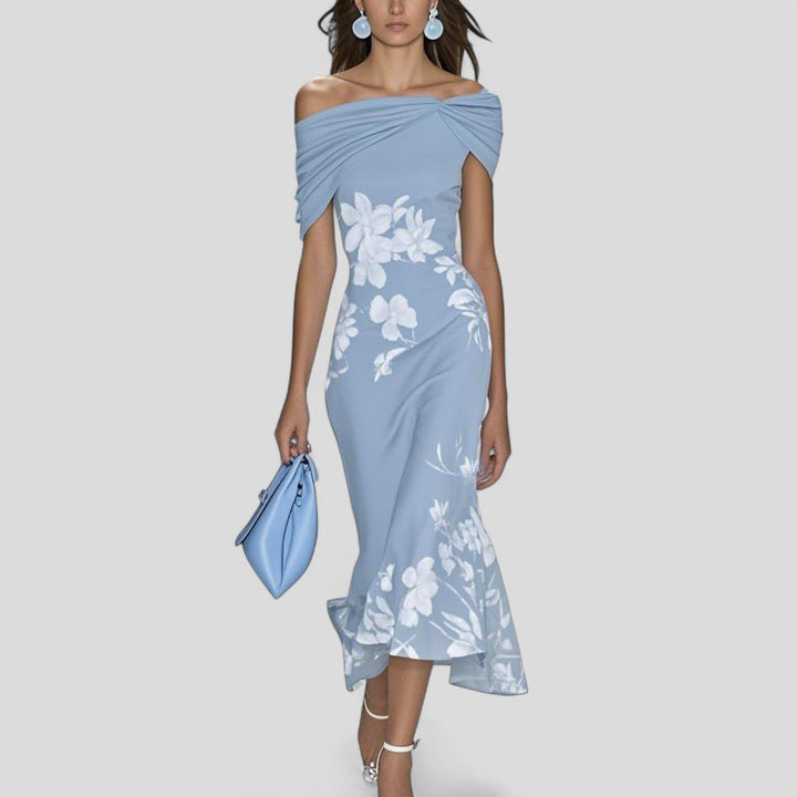 Women’s Midi Dress with Statement Print and Relaxed Silhouette