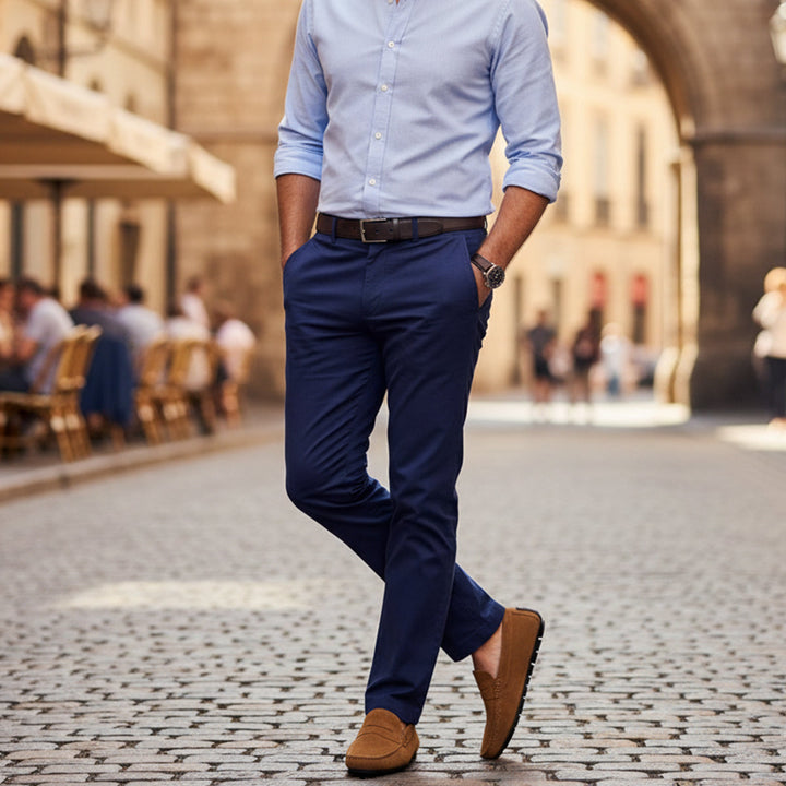 Men’s Loafers with Slip‑On Design and Insole Details