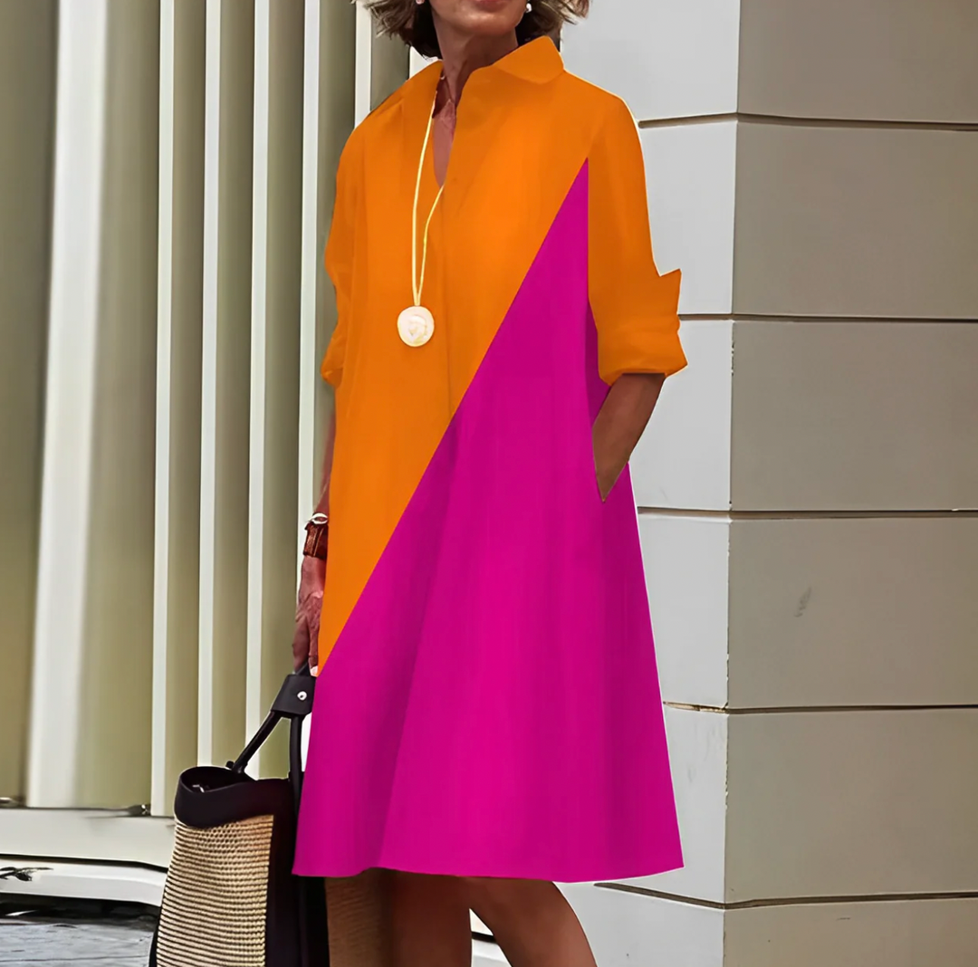 Women's Button-Down A-Line Midi Dress