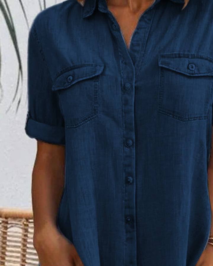 Women's Button-Down A-Line Mini Dress