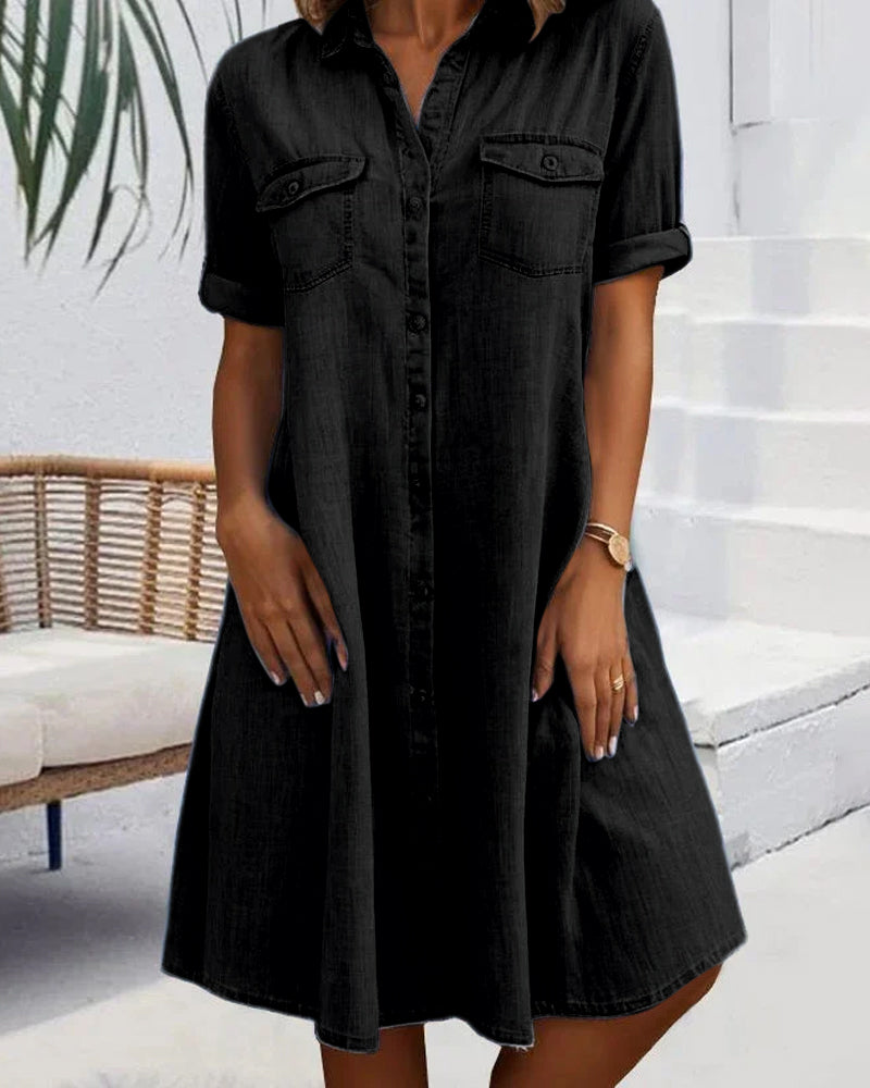 Women's Button-Down A-Line Mini Dress
