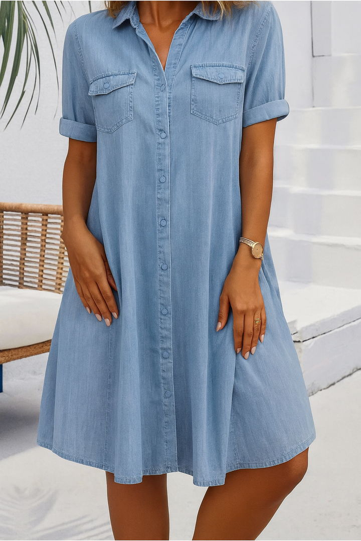 Women's Button-Down A-Line Mini Dress