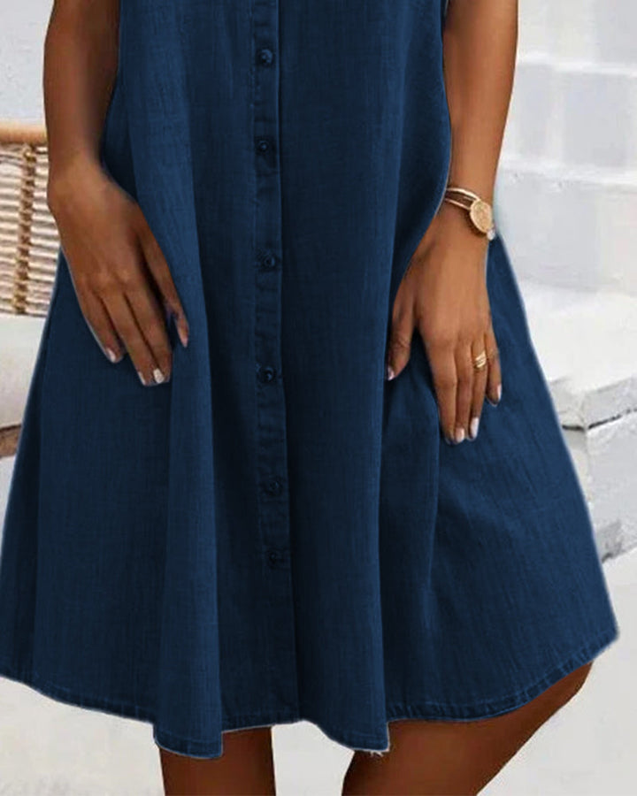 Women's Button-Down A-Line Mini Dress