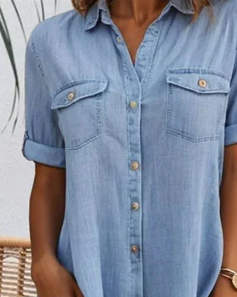 Women's Button-Down A-Line Mini Dress