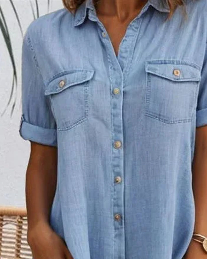 Women's Button-Down A-Line Mini Dress