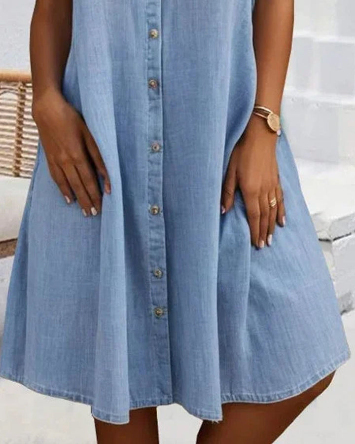 Women's Button-Down A-Line Mini Dress