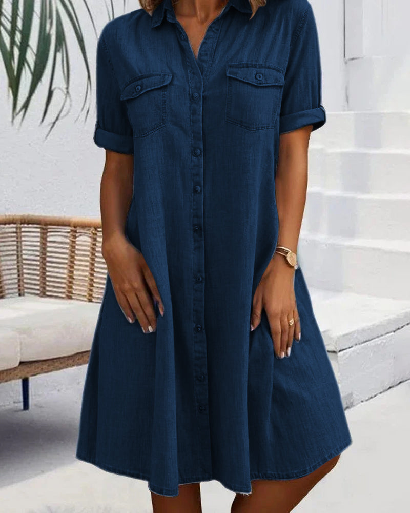 Women's Button-Down A-Line Mini Dress