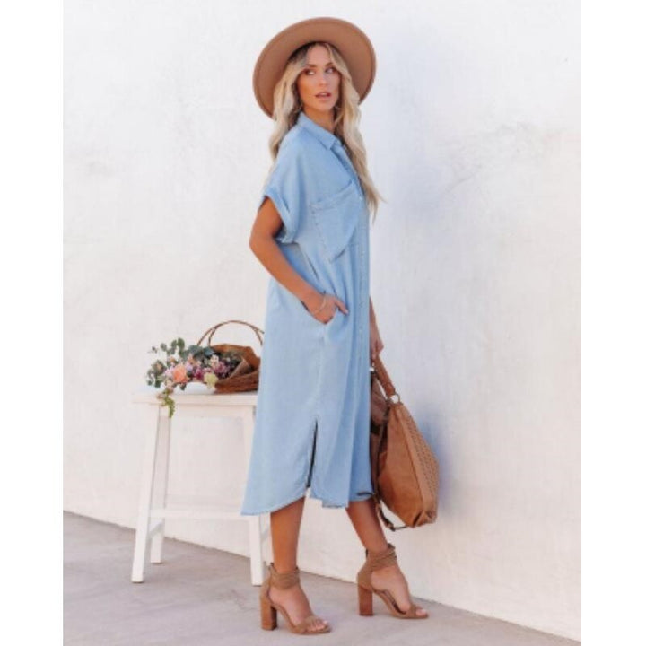 Women's Button-Down Shirt Midi Dress