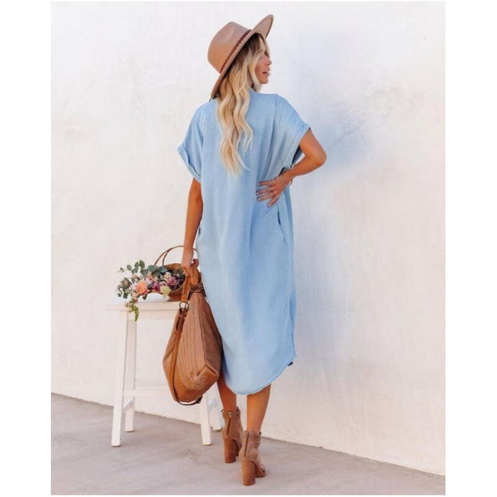 Women's Button-Down Shirt Midi Dress