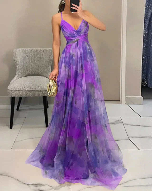 Women's Floral A-Line Maxi Dress