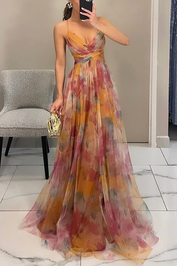 Women's Floral A-Line Maxi Dress