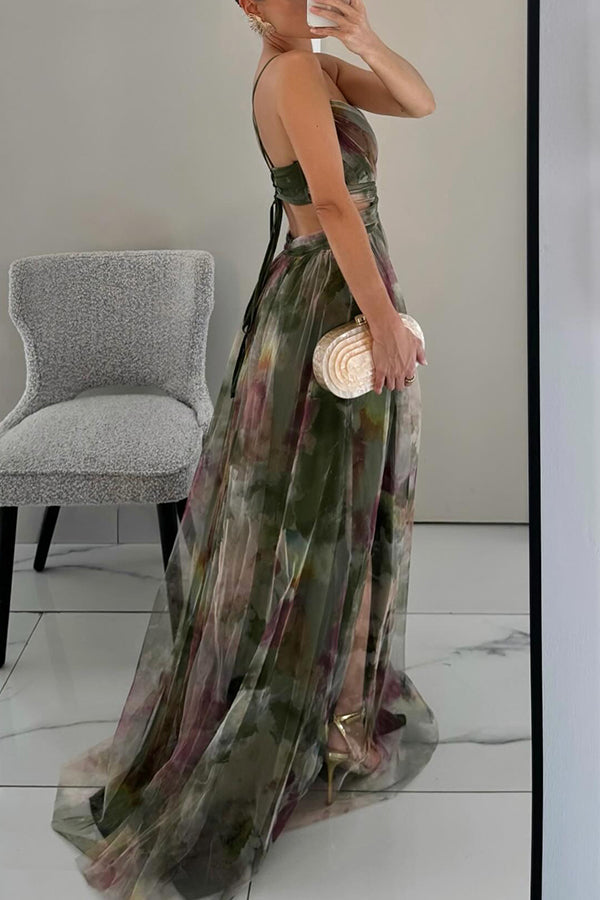 Women's Floral A-Line Maxi Dress