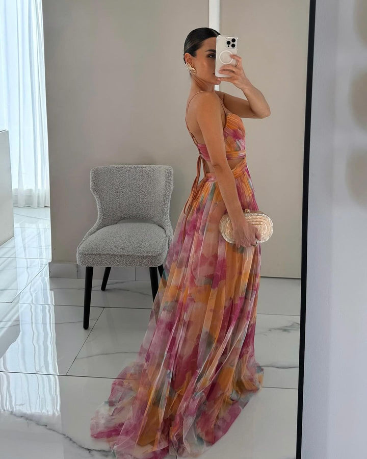 Women's Floral A-Line Maxi Dress