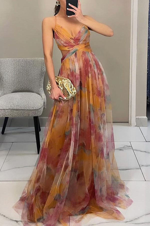 Women's Floral A-Line Maxi Dress