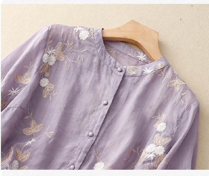 Women's Floral Button-Down Blouse