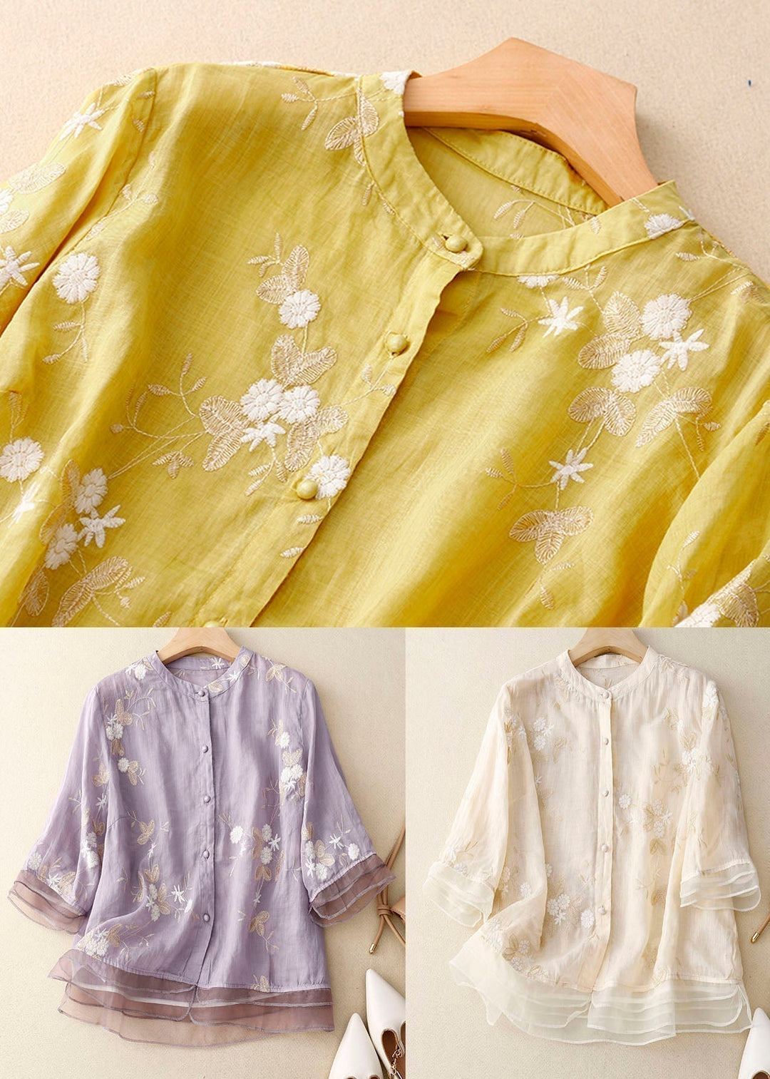 Women's Floral Button-Down Blouse