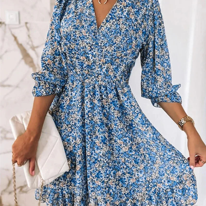 Women's Floral Fit and Flare Mini Dress