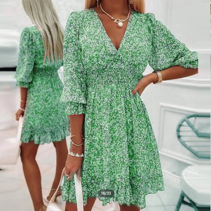 Women's Floral Fit and Flare Mini Dress