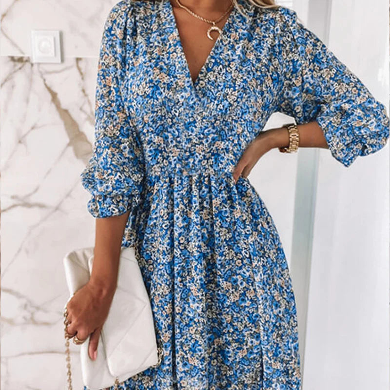 Women's Floral Fit and Flare Mini Dress