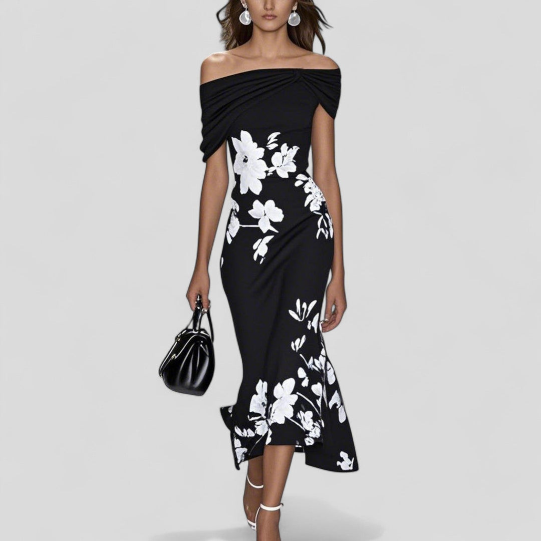 Women's Floral Off-Shoulder Midi Dress