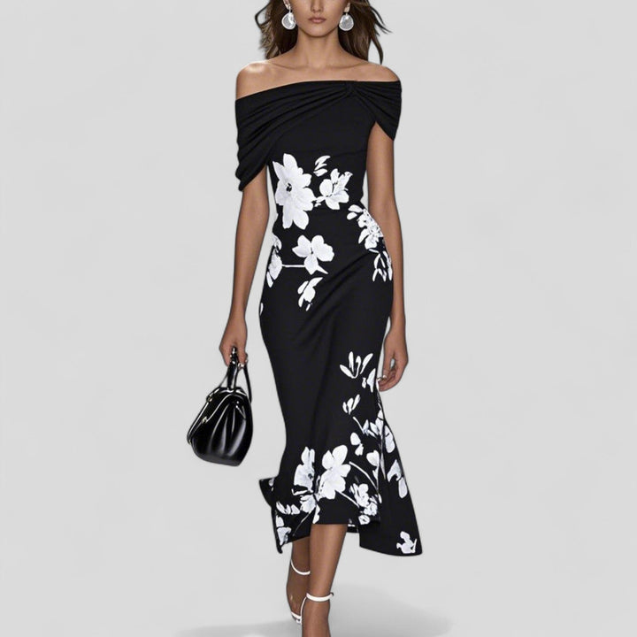 Women's Floral Off-Shoulder Midi Dress