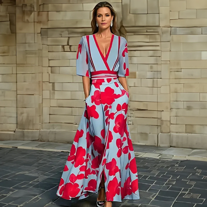 Women's Floral Wrap Maxi Dress