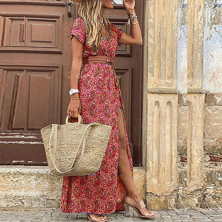 Women's Floral Wrap Maxi Dress