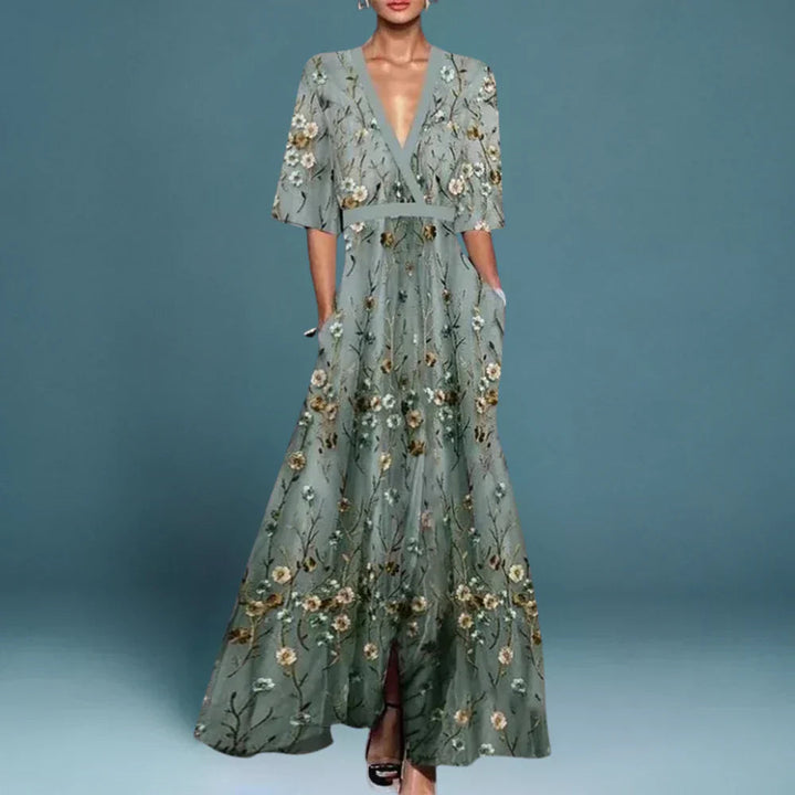 Women's Floral Wrap Maxi Dress