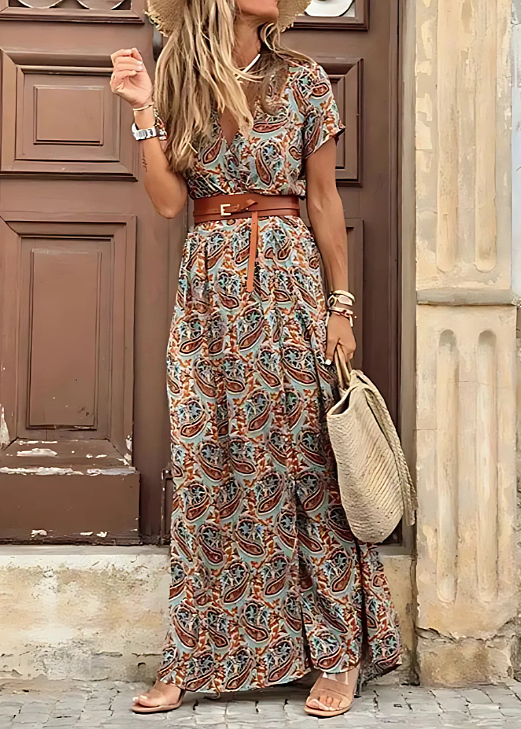 Women's Floral Wrap Maxi Dress