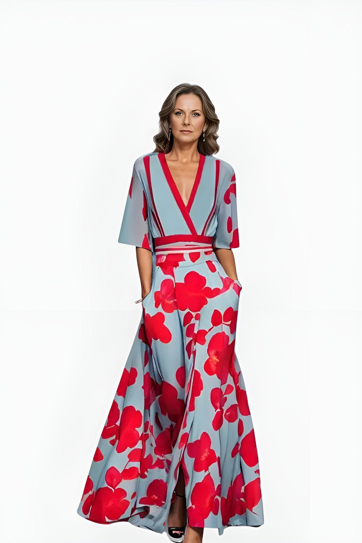 Women's Floral Wrap Maxi Dress