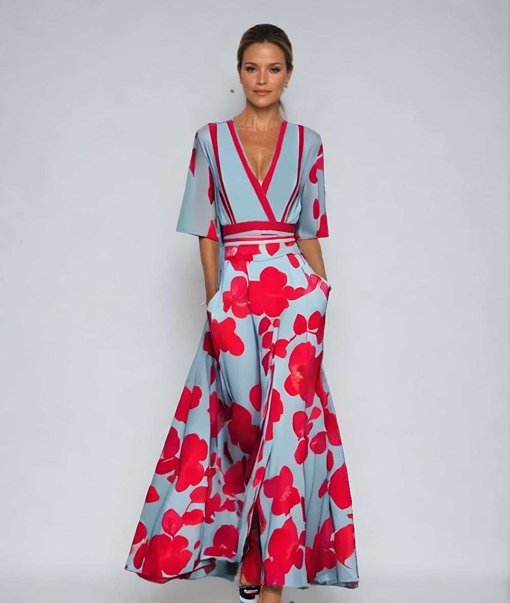 Women's Floral Wrap Maxi Dress