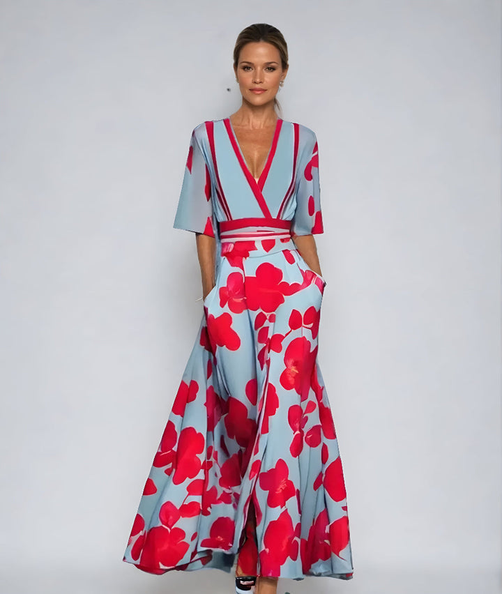 Women's Floral Wrap Maxi Dress