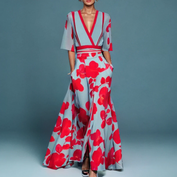 Women's Floral Wrap Maxi Dress