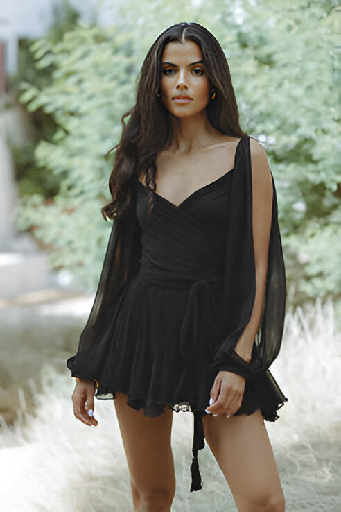 Women's Long Sleeve A-Line Mini Dress