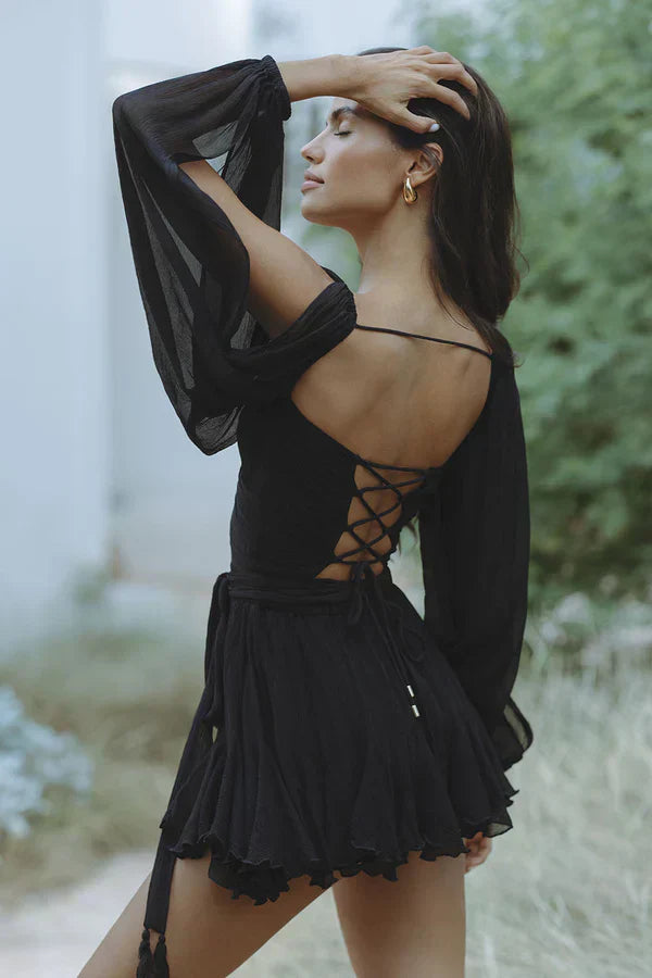 Women's Long Sleeve A-Line Mini Dress