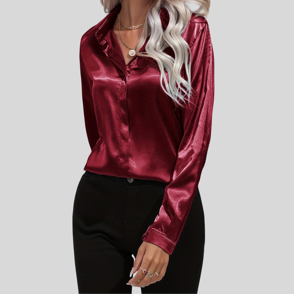Women's Long Sleeve Button-Down Blouse