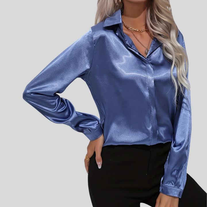 Women's Long Sleeve Button-Down Blouse