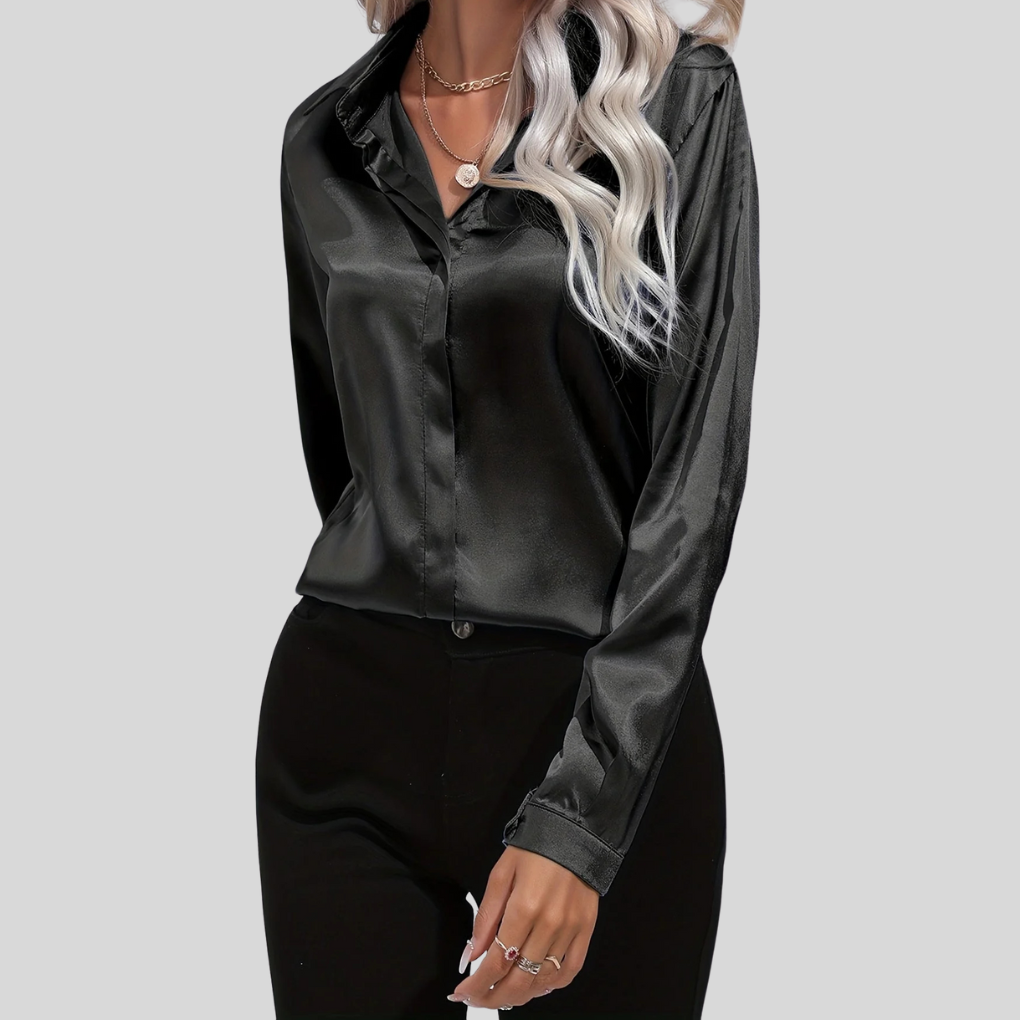 Women's Long Sleeve Button-Down Blouse