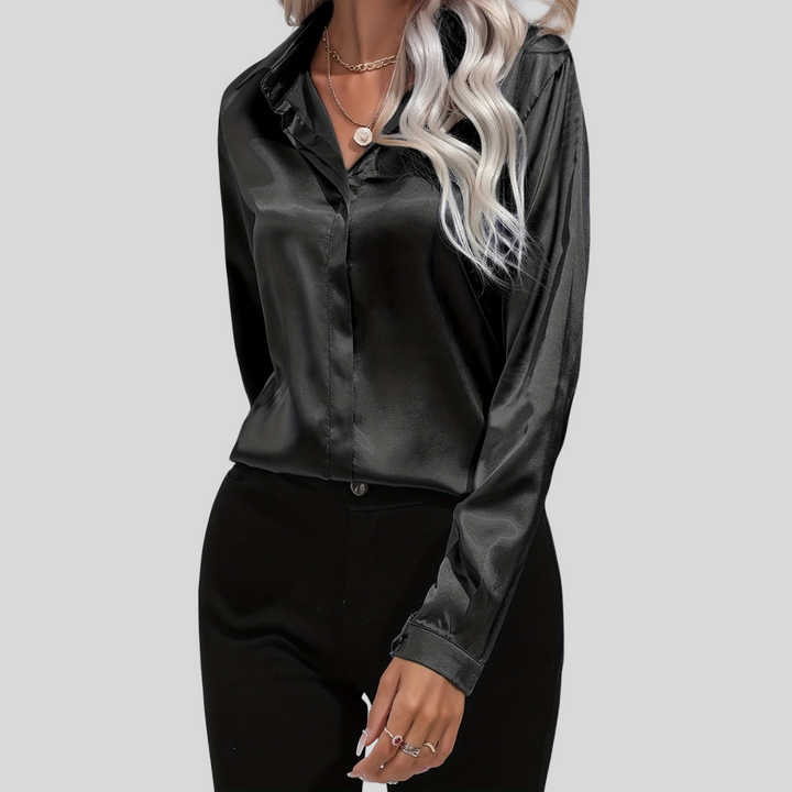 Women's Long Sleeve Button-Down Blouse