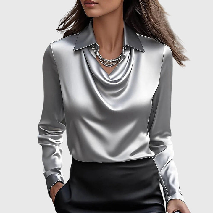 Women's Long Sleeve Collared Blouse